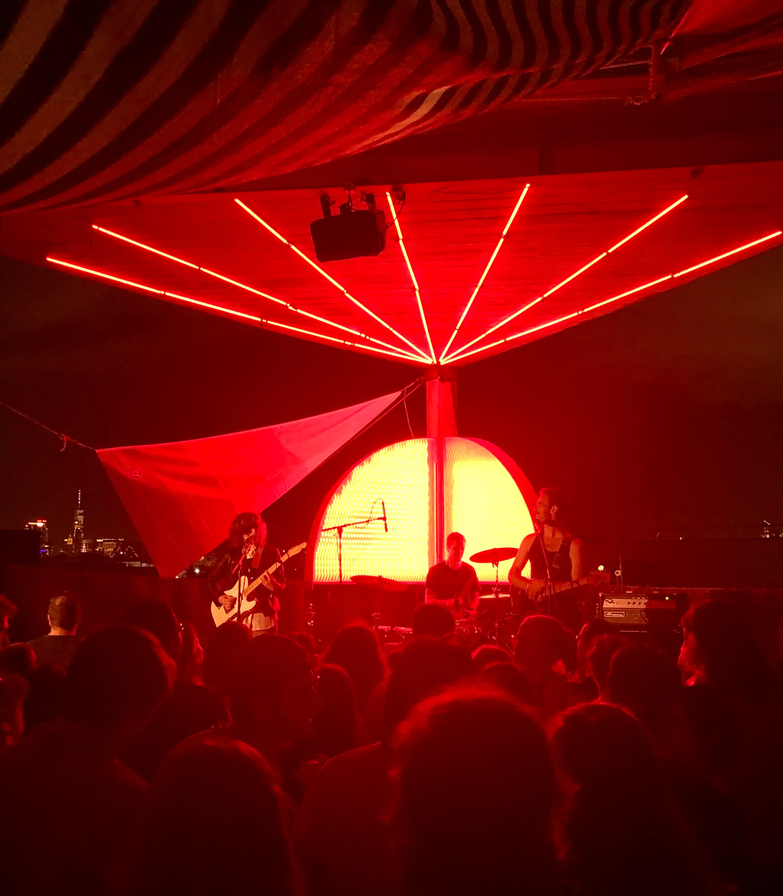 pronoun entertains on a rooftop in Brooklyn